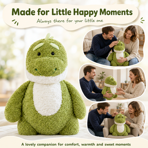 Peluche dinosaure vert kawaii avec ventre blanc, jouet en peluche doux et bouclé, cadeau - Product Image 4
