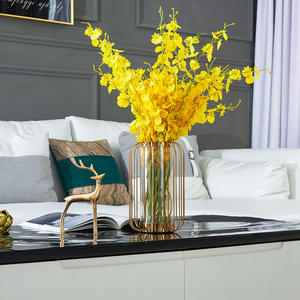 مزهرية زجاجية عصرية على شكل قفص طيور معدني للديكور المنزلي الفاخر بأسلوب شمال أوروبا - Product Image 3