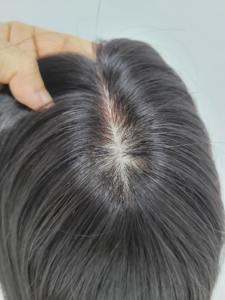 <b>16</b> <b>Inch</b> Mid Straight Human Hair Clip On Toupee <b>Wig</b> Natural Black Brown WIGTS Luxury Lightweight Breathable Quick Delivery - Product Image 3