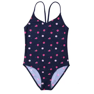 2022 लड़कियों समुद्र तट पहनने नौसेना प्रिंट एक टुकड़ा swimwear के प्यारा डिजाइन छोटे से बच्चे बच्चा बिकनी स्नान सूट