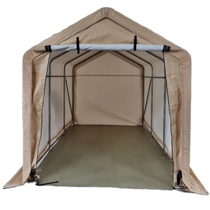 Cochera <span class=keywords><strong>de</strong></span> Acero Resistente con Cubierta Impermeable <span class=keywords><strong>de</strong></span> PE, Carpa para Todas las Estaciones para Autos, Cuatrimotos, Remolques y Equipos - Product Image 1