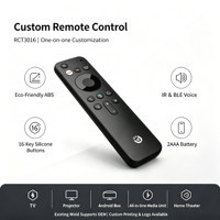 OEM ODM Remote Kontrol Suara BLE 16 Tombol dengan Protokol Ganda Inframerah untuk Mesin Multimedia All in One RCT3016