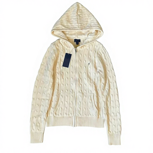 <span class=keywords><strong>Pull</strong></span> cardigan fin pour <span class=keywords><strong>femme</strong></span> automne-hiver, broderie R pony, nouveau torsadé en coton, tricot à <span class=keywords><strong>capuche</strong></span> - Product Image 3