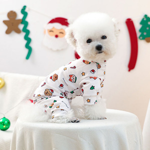 Piyama anjing lucu musim gugur musim dingin baru 2025 pakaian rumah tangga siam empat kaki hewan peliharaan untuk Natal - Product Image 2