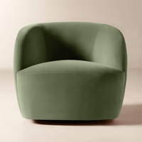 Fauteuil pivotant en velours vert, revêtement en velours de coton poly, canapés modernes pour salon, ensemble de canapés de luxe, ensemble de meubles de salon