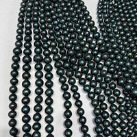 Collier en perles vert paon en gros, grande taille, couleur vert foncé teint, chaîne de perles d'eau douce Edison pour femmes