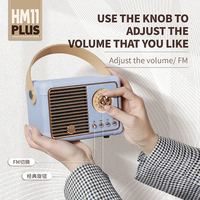 Enceinte Bluetooth Rétro HM11 Mini Portable Lecteur de Musique Classique Radio FM Carte TF USB AUX pour la Maison et les Voyages