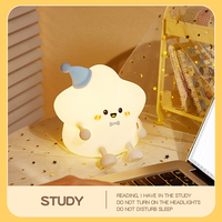 Veilleuse LED mini étoile en silicone rechargeable par USB, lumière blanc chaud, pour la protection des yeux, portable, pour chevet, décoration intérieure, pour chambre d'enfant, prise en charge OEM