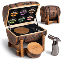 Coffrets cadeaux de fumeur de whisky haut de gamme avec 6 moules en bois et en glace pour cadeau masculin, fête des pères, anniversaire