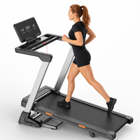 Tapis de course avec écran LED : Suivi des métriques clés (calories, distance, vitesse, temps, fréquence cardiaque, inclinaison) pour l'entraînement à domicile et le fitness