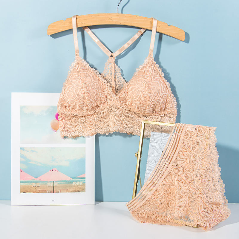 Women's Erotic Sexy Lingerie Set Wholesale Underwear Bra PANTIES with Lace Decoration Convertible Design Dropshipping