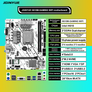 Jginyue H610M-GAMING Wifi Bo mạch chủ LGA 1700 Hỗ trợ Dual channel DDR4 cho Intel Core i3/i5/i7/I9 12th/13th Bộ vi xử lý máy tính để bàn - Product Image 6