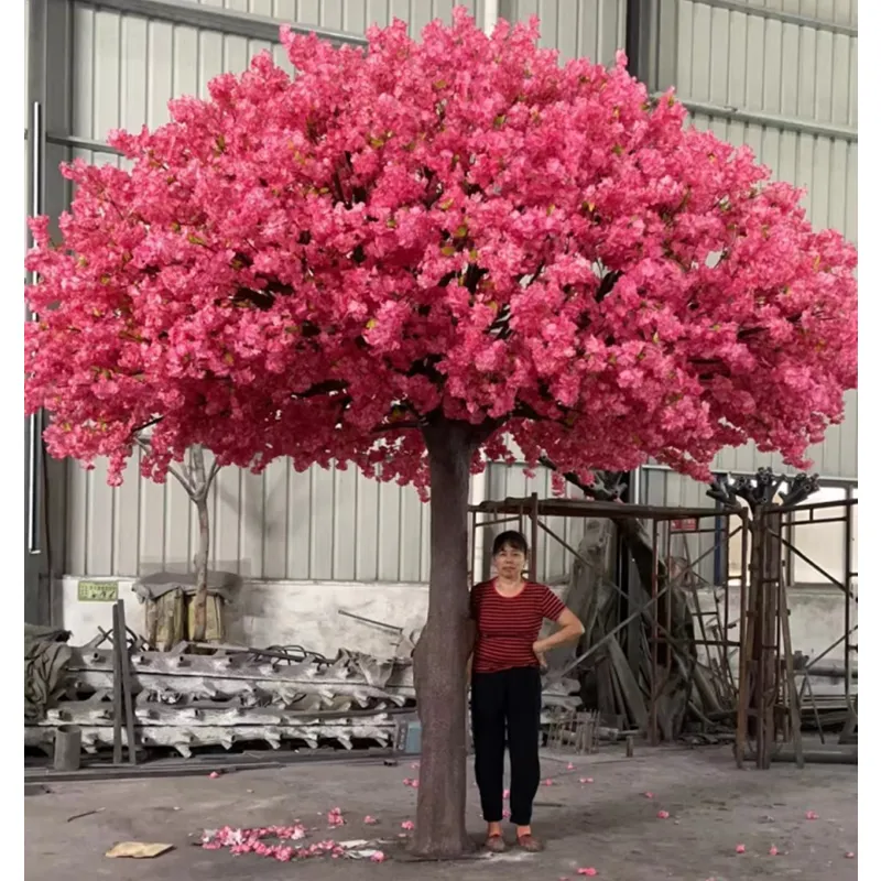 Grand arbre de cerisier artificiel personnalisé en fausse soie rose arbre de cerisier artificiel pour décoration de mariage