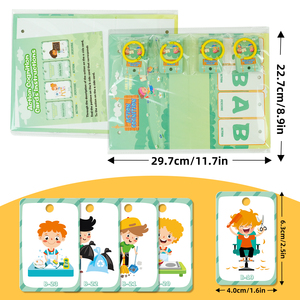 बच्चे कक्षा प्रारंभिक सीखने के उपकरण 96 टुकड़े संज्ञानात्मक मैं क्या कर रहा हूँ शैक्षिक कार्ड फ्लिप चार्ट - Product Image 6