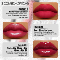 Ensemble de produits pour les lèvres personnalisable avec gloss, crayon à lèvres et huile en ensembles 2 en 1 et 3 en 1 pour un mélange et un assortiment personnalisés avec logo