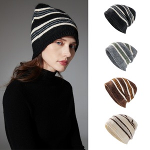 Sombrero de punto de otoño e <span class=keywords><strong>invierno</strong></span> 2025 para hombres y mujeres para parejas a rayas europeas y americanas de comercio exterior de <span class=keywords><strong>Amazon</strong></span> - Product Image 2