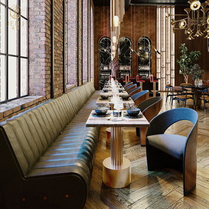 Mobilier de restaurant commercial personnalisé JEILI, sièges de banquette avec chaises et tables en cuir OEM pour les projets de restauration et de cafés - Product Image 1