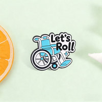 Épinglette en émail Positive Wheelchair avec slogan encourageant et motif de sensibilisation, badge métallique pour embellir les tenues quotidiennes