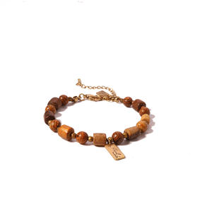 Woven <b>Bracelet</b> Natural Stone Pine Wood <b>Pearl</b> Shell Pendant Fringe Woven <b>Bracelet</b> for Women Uionen 1313 - Product Image 4