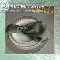 Ensemble de serviettes carrées plissées à franges en lin classique jetables de qualité supérieure, faites à la main, pour table à manger occidentale, maison