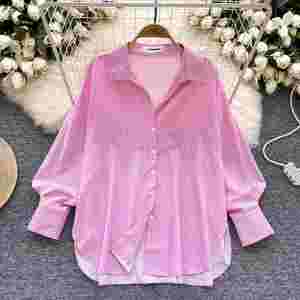 Blusas Casuales de Manga Larga con Cuello Camisero para Mujer, Camisas a Rayas, Tops Casuales para Mujer, Ropa al por Mayor - Product Image 1