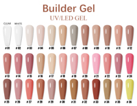 Gel Constructeur Professionnel pour Ongles - Gel Dur à Séchage UV/LED pour Extension et Renforcement des Ongles Qualité Salon pour DIY et Studio de Manucure