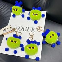 Porte-clés en peluche fait main, mignon et original, en fausse fourrure de lapin Rex, pour clés de voiture, sac ou sac à dos