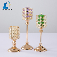 Bougeoir métallique, centre de Table en verre doré et argenté, support de bougie pour décoration de mariage