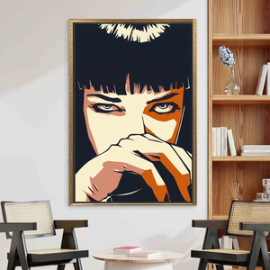 Elegant Pulp Fiction Canvas Print: Modern Artwork for Home Decor,GOLD <b>FRAMED</b> CANVAS - Product Image 3