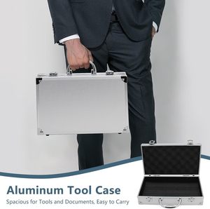 Caja de <span class=keywords><strong>Herramientas</strong></span> de Aluminio Portátil, con Cerradura y Asa, Organizador de Medicamentos Portátil, Maletín de Aluminio - Product Image 6
