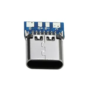 Usb-c With Pcb Mounted Board Connector Pd Type-c Insert 14pin 14P 14-pin Blue Test PCB SMT 3.1 USB Type C Female Socket