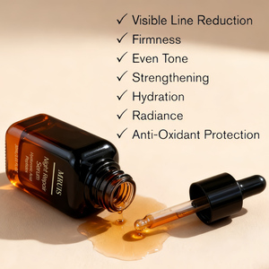 Sérum de nuit pour le visage en marque propre, 30 ml, complexe multi-réparateur avec acide hyaluronique et peptides, anti-âge et hydratant - Product Image 5