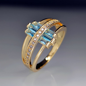 Anello con pietra blu, design classico e accessori alla moda per l'uso quotidiano. - Product Image 1