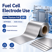 Feuille de titane pur ultra-mince GR1 ASTM B265 0,025-0,5 mm pour électrode de pile à combustible, laboratoire médical, largeur personnalisée, OEM