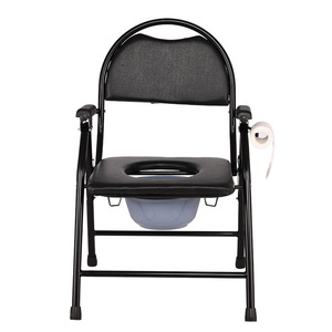<b>Commode</b> <b>Chair</b> Foldable Toilet Seat Portable For Elderly And Disabled With Removable Potty Basin Large Straight Body Design - Product Image 2