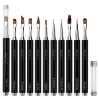 Ensemble de pinceaux magnétiques BQAN pour nail art, professionnels, pour la peinture au gel UV, les détails et le liner, pour ongles en acrylique et gel