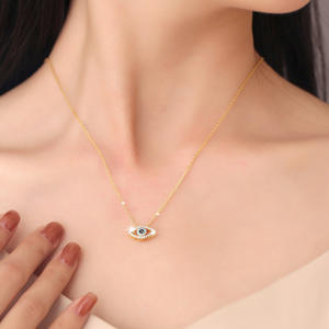 Moda Lucky Luxury S925 plata esterlina blanco azul circón diablo ojos colgante collar regalos para mujeres - Product Image 4