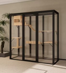 Luxe Grande Cage D'intérieur Pour Animaux De Compagnie Respirant En Aluminium Chat Villa Nid Lit Solide Motif Affichage Offre Spéciale Chat Vitrine Chatterie Maison - Product Image 3