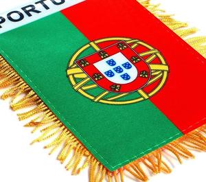 Bandera de <span class=keywords><strong>Portugal</strong></span> para Colgar en el Coche, 4x6 Pulgadas, Poliéster con Borla Dorada, Resistente a la Decoloración, para Interior de Vehículos y Decoración Festiva - Product Image 4