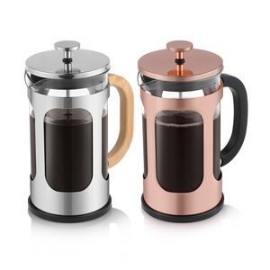 Cafetière à piston en verre borosilicate de 34 oz avec poignée en bambou, en acier inoxydable, pour infusion à froid, sans plastique, avec logo personnalisé - Product Image 2