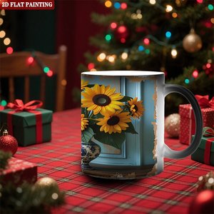 <b>Ceramic</b> <b>Mug</b> Frosted Black 11oz Heat Sensitive Color Changing DIY Blank Cup - Product Image 2