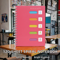 Carnet spirale durable de 5 pouces avec intercalaires colorés, impression UV, couverture en papier attrayante