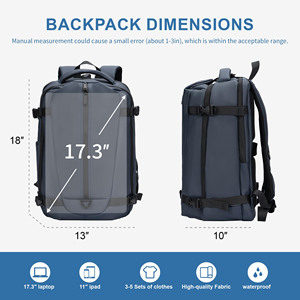 Sac à dos de voyage multi-compartiments prêt pour le vol, design intelligent à 3 compartiments avec confort tout au long de la journée, style durable - Product Image 3