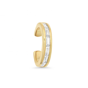 LOZRUNVE Orecchini a Clip Eleganti in Argento Sterling 925 Placcato Oro 14k con Zirconi Baguette - Product Image 1
