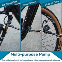 Pompe à vélo BUCKLOS 300 PSI haute pression, pompe pour fourche avant de vélo, gonfleur portable à valve Schrader, accessoires multifonctionnels pour vélo