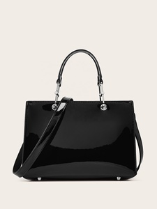 Sac à main design 2026 en similicuir brillant PU, sac fourre-tout structuré pour femme, sac à bandoulière rayé, sacs de soirée pour femme - Product Image 5