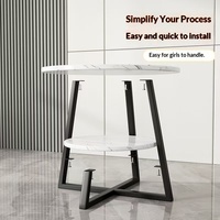 Table d'appoint moderne en acier au carbone et panneaux composites pour salon et loisirs multi-usages