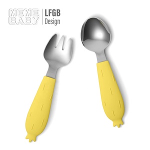 Nuovo Eco Friendly cibo personalizzato carota Silicone cucchiaio forchetta stoviglie Set articoli per la casa piatti per bambino neonato bambino bambino - Product Image 5