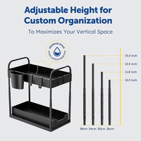 Schiebe schublade Badezimmer Küchen spüle Organizer mit 4 Haken 2 Griffe, Mehrzweck unter Schrank Regal, Bad Sammlung Korb