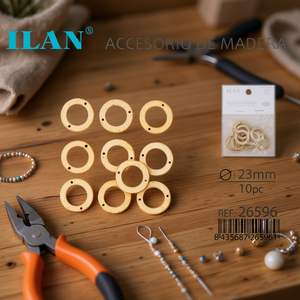 Accessorio Anello in Legno Ilan 23mm 10pz per Creazione Gioielli Fai da Te - Product Image 2